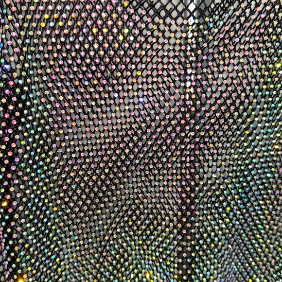 Sheer Rhinestone Netted Tank Top - Picture 6 of 6